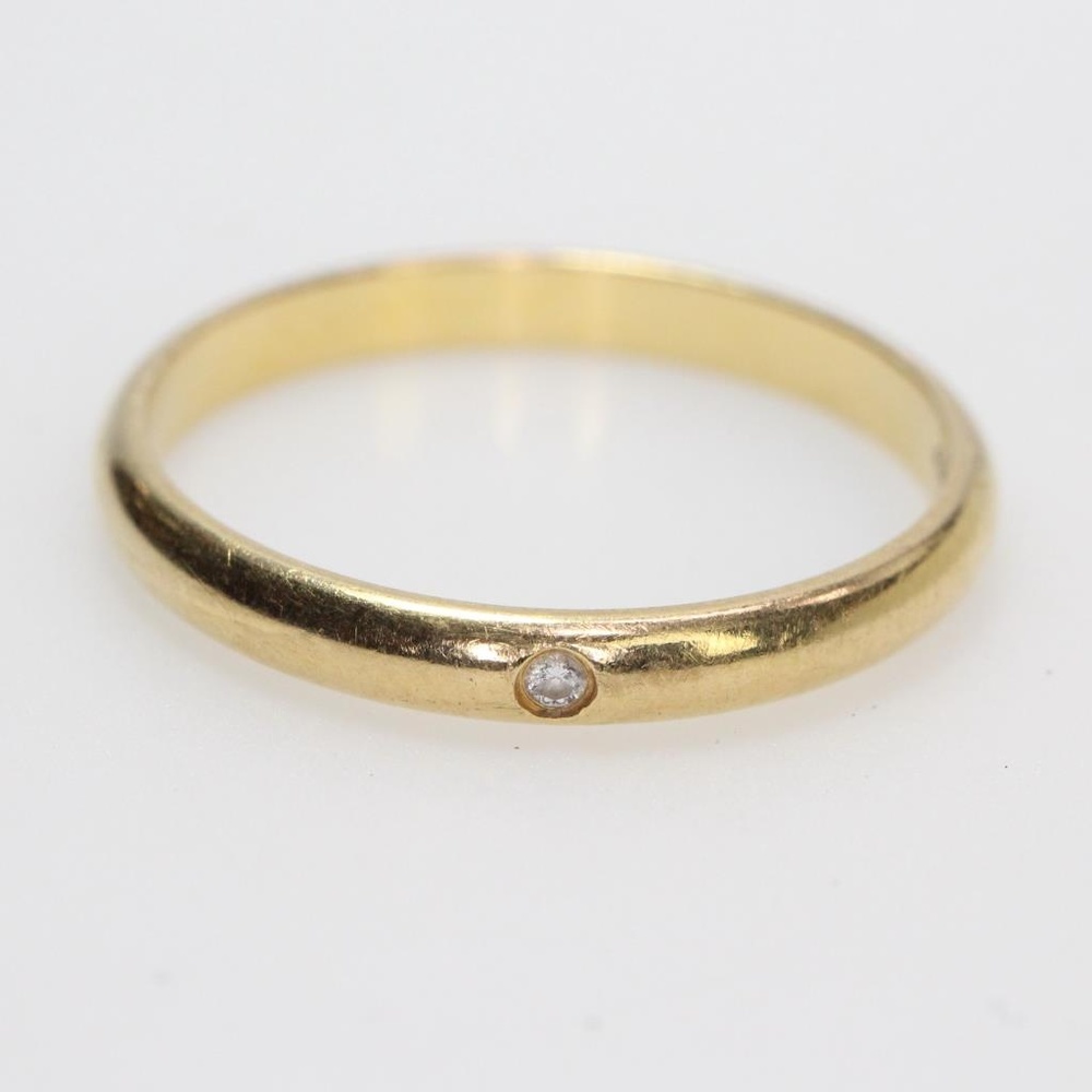 CARTIER 18K Yellow Gold Diamond 2.6mm 1895 Band